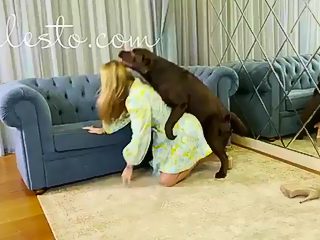 Dog fucks milf